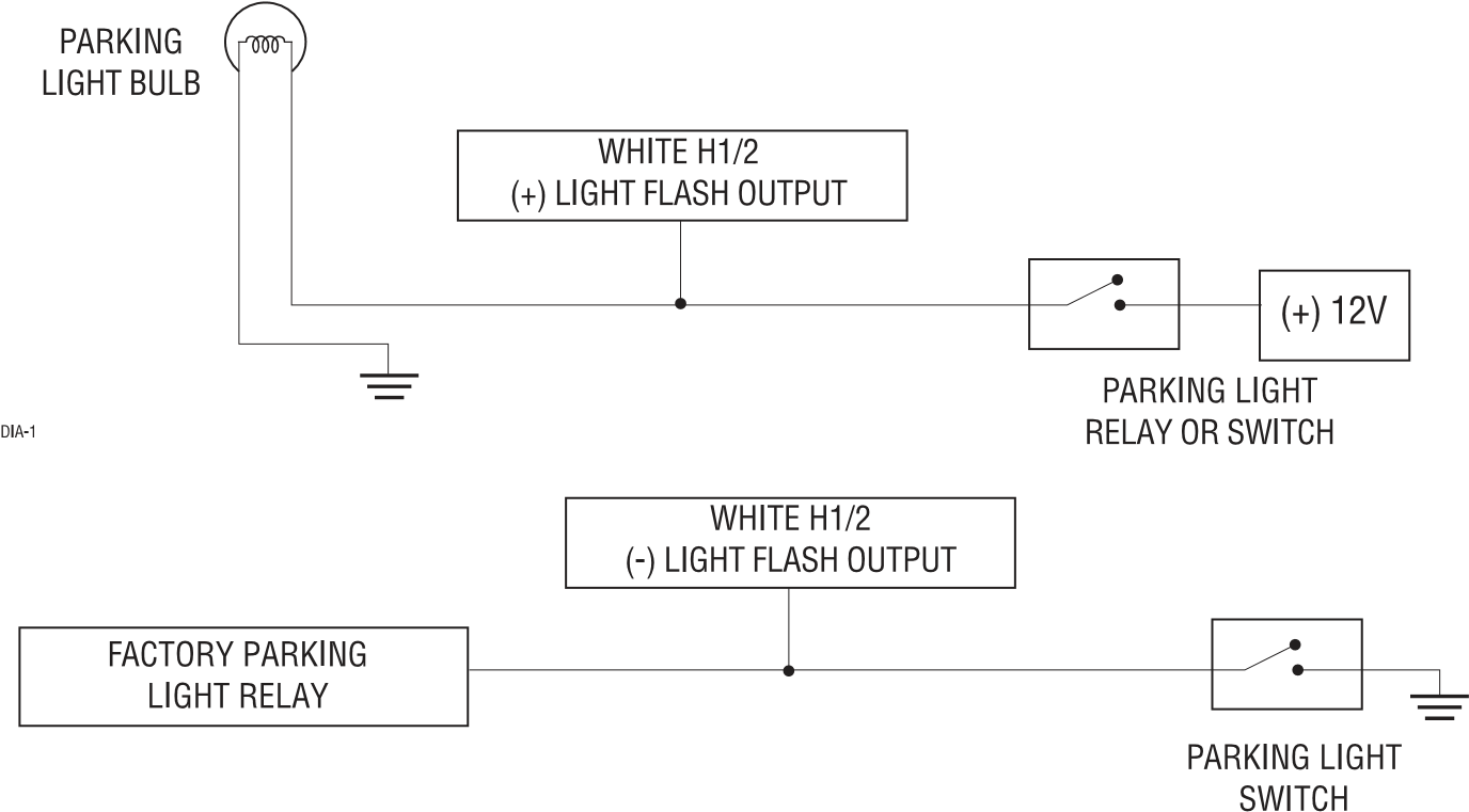 viper alarm wiring diagram, H1/2 WHITE (+/-) light flash output