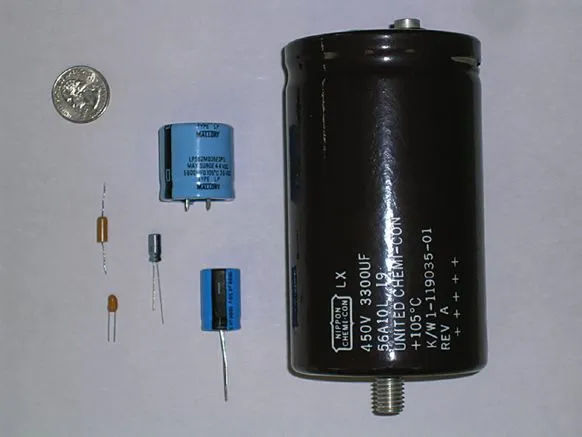 figure 9 capacitors with various sizes and shapes.