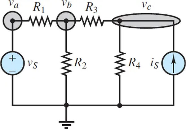 figure 4 node analysis with voltage sources